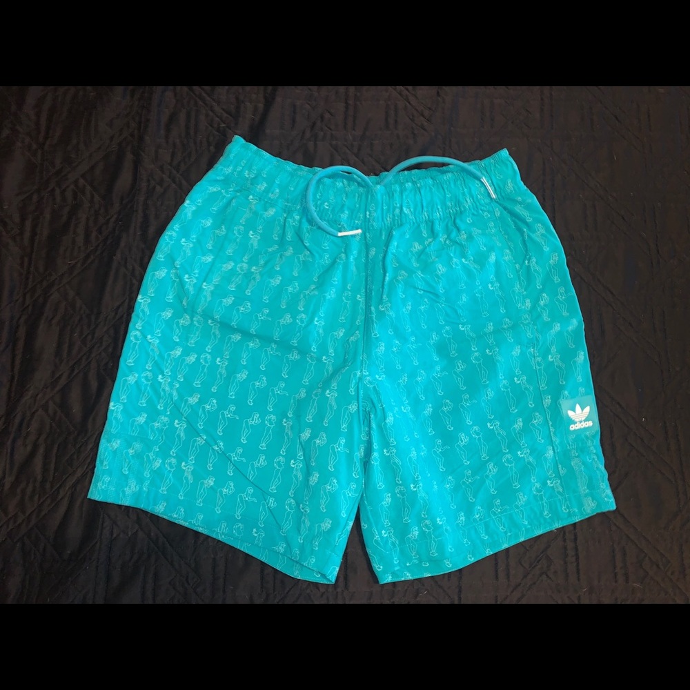 Blue printed Adidas mean shorts M